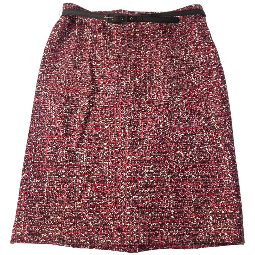 Talbots Tweed Pencil Skirt NEW Womens 10 Red White Wool Career Professional